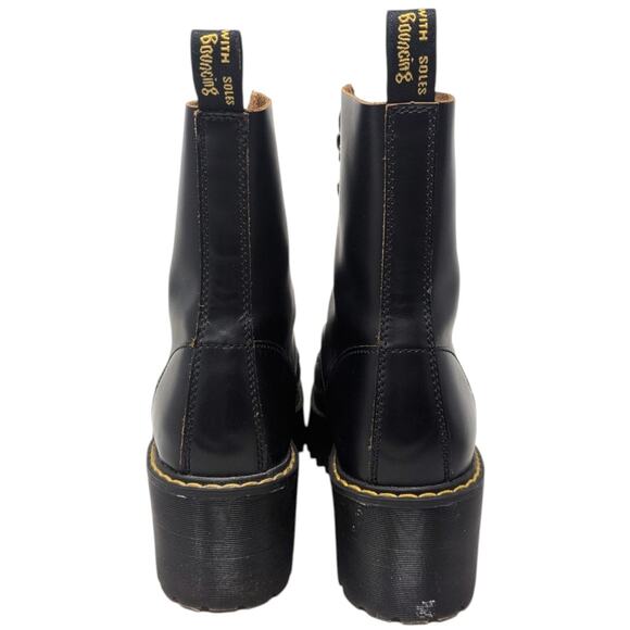 Dr. Martens Leona Black Leather Platform Boots Women’s 10 EU 42 Chunky Lug - Picture 6 of 8